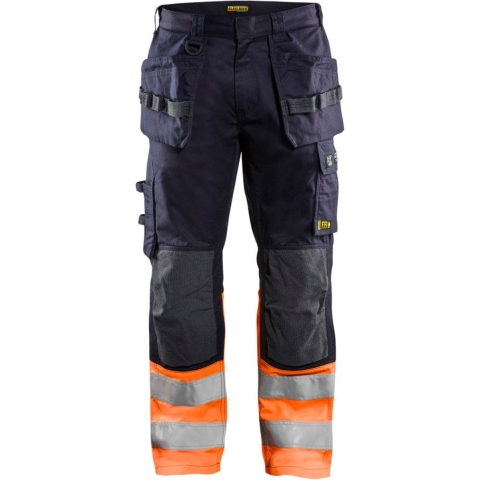 Blåkläder Multinorm inherent werkbroek 14891513 | Marineblauw/Oranje | Maat 60 - 7330509720646