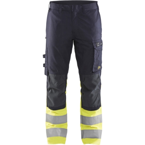 Blåkläder Multinorm werkbroek Inherent met stretch 17871512 | Marine/High Vis Geel | Maat 56 - 7330509805206