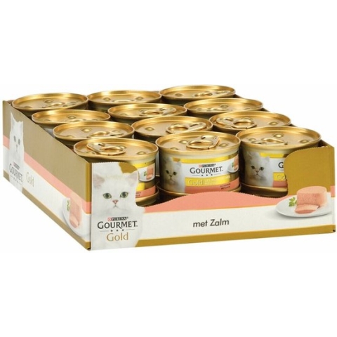 Gourmet Gold Mousse - Kattenvoer Natvoer - Zalm - 24 x 85 g