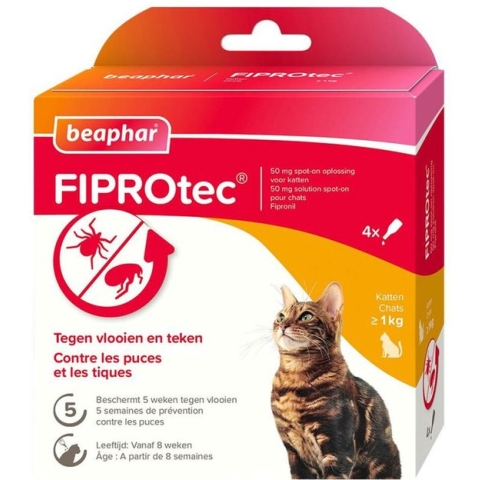 Beaphar Fiprotec Kat - Vlooienbestrijding -  >1 kg -  4 Pipetten