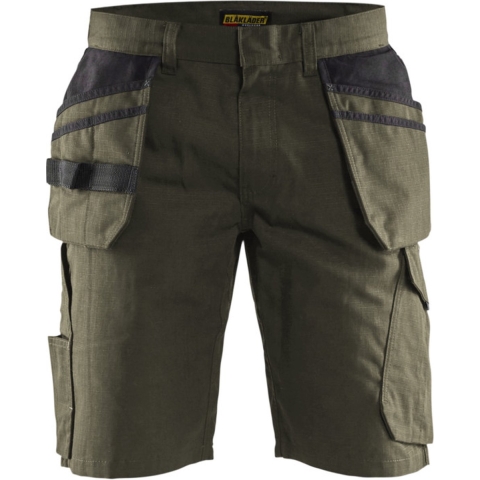 Blåkläder Service short met spijkerzakken 14941330 | Groen/Zwart | Maat 52 - 7330509688557