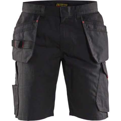 Blåkläder Service short met spijkerzakken 14941330 | Zwart/Rood | Maat 52 - 7330509689059
