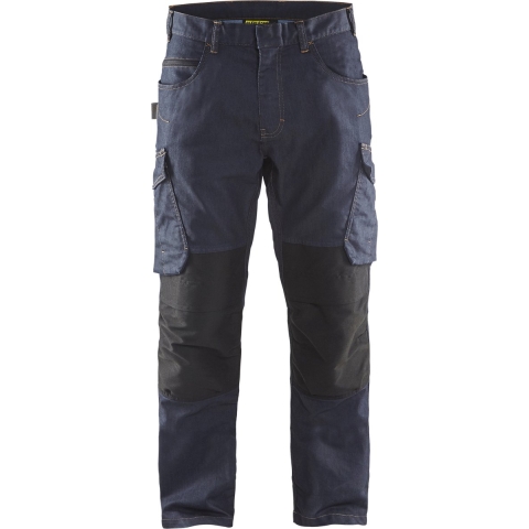 Blåkläder Service werkbroek denim 14971141 | Marineblauw/Zwart | Maat 52 - 7330509554791