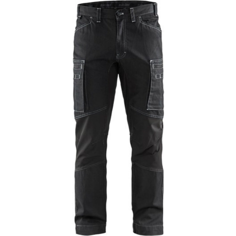 Blåkläder Service werkbroek denim stretch 14591142 | Zwart | Maat 46 - 7330509486108