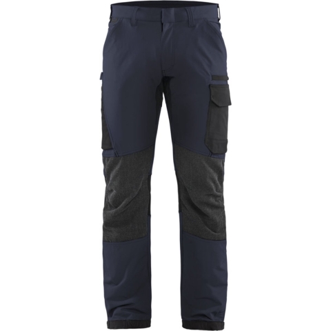 Blåkläder Service werkbroek met 4-weg stretch 14221645 | Donker marineblauw/Zwart | Maat 44 - 7330509734452