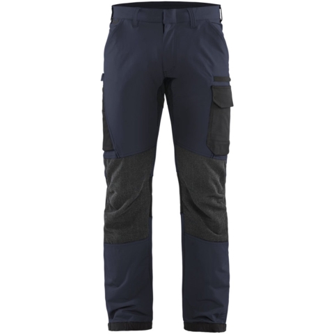 Blåkläder Service werkbroek met 4-weg stretch 14221645 | Donker marineblauw/Zwart | Maat 58 - 7330509734520