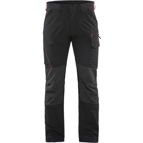Blåkläder Service werkbroek met 4-weg stretch 14221645 | Zwart/Rood | Maat 56 - 7330509735053