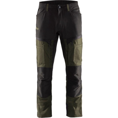 Blåkläder Service werkbroek met stretch 14561845 | Groen/Zwart | Maat 58 - 7330509651001