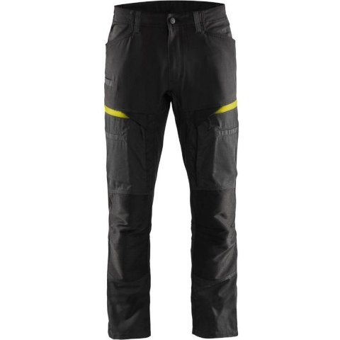 Blåkläder Service werkbroek met stretch 14561845 | Zwart/High-Vis Geel | Maat 44 - 7330509651209