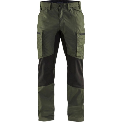 Blåkläder Service werkbroek met stretch 14591845 | Army Groen/Zwart | Maat 60 - 7330509497944