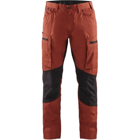 Blåkläder Service werkbroek met stretch 14591845 | Gebrand rood/Zwart | Maat 54 - 7330509781180