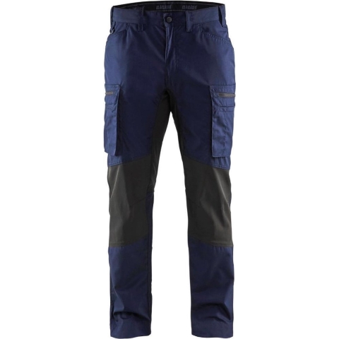 Blåkläder Service werkbroek met stretch 14591845 | Marineblauw/Zwart | Maat 62 - 7330509498583
