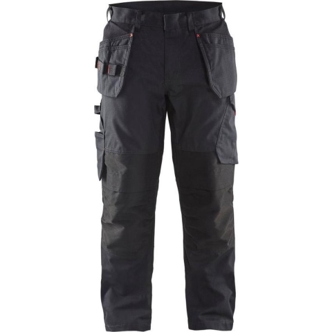 Blåkläder Service werkbroek met stretch en spijkerzakken 14961330 | Zwart/Rood | Maat 62 - 7330509548943