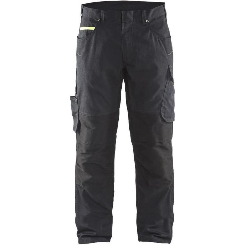 Blåkläder Service werkbroek met stretch zonder spijkerzakken 14951330 | Zwart/High-Vis Geel | Maat 44 - 7330509544303