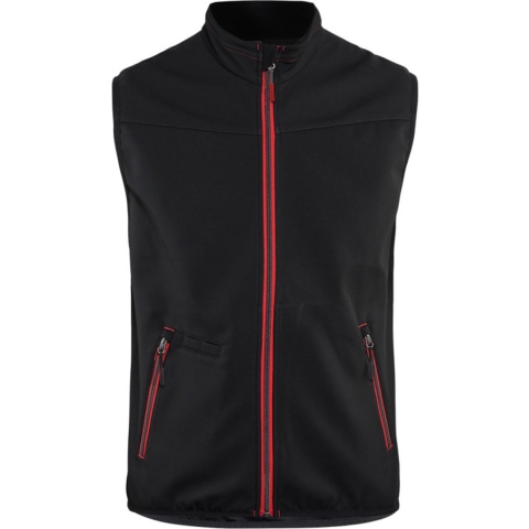 Blåkläder Softshell bodywarmer 38502516 | Zwart/Rood | Maat 3XL - 7330509537817