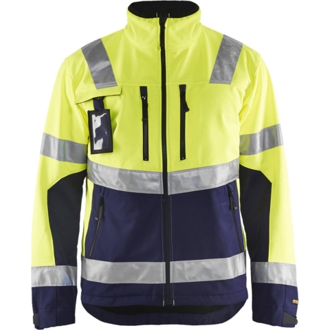 Blåkläder Softshell jack High-Vis 49002517 | High Vis Geel/Marineblauw | Maat 4XL - 7330509389959