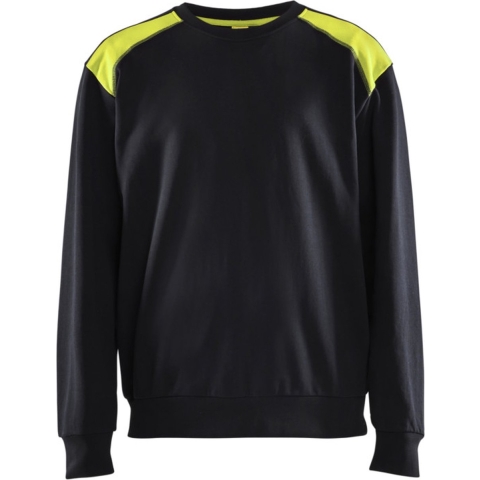 Blåkläder Sweatshirt bicolour 35801158 | Zwart/High-Vis Geel | Maat L - 7330509810545