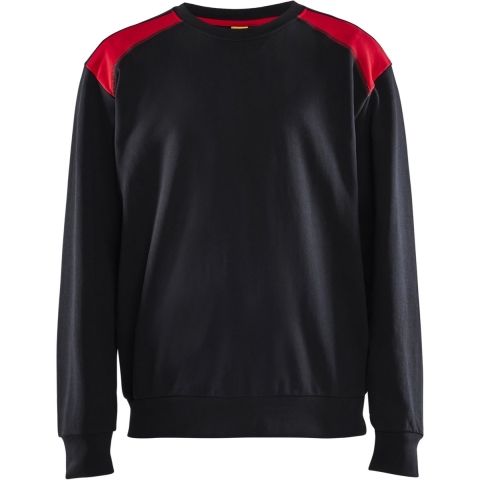 Blåkläder Sweatshirt bicolour 35801158 | Zwart/Rood | Maat M - 7330509809198
