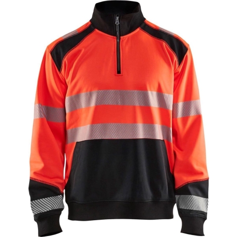 Blåkläder Sweatshirt halve rits High-Vis 35562528 | High-Vis Rood/Zwart | Maat M - 7330509623510
