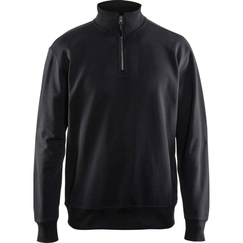 Blåkläder Sweatshirt met halve rits 33691158 | Zwart | Maat S - 7330509466469