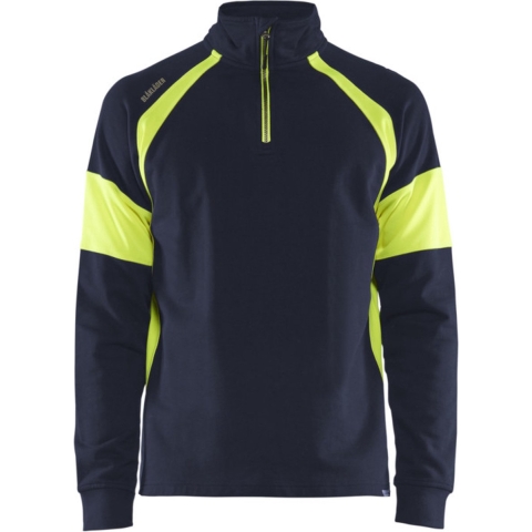Blåkläder Sweatshirt met High-Vis zones 35501158 | Marine/High-Vis Geel | Maat XL - 7330509775264