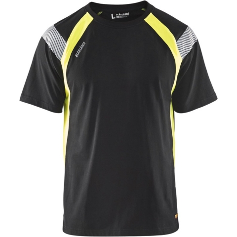 Blåkläder T-Shirt Visible 33321030 | Zwart/High-Vis Geel | Maat XS - 7330509595428