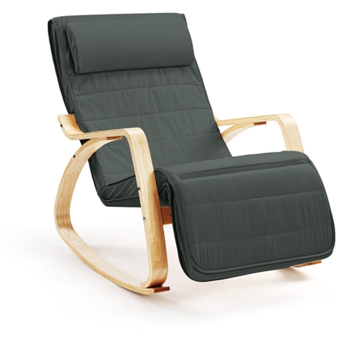 Home&Comfort Schommelstoel - donkergrijs - 65 X 60 X 90 cm