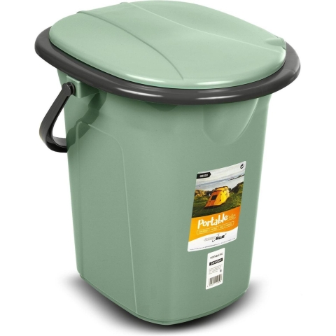 GreenBlue - Draagbare toeristische toilet WC emmer 19L - Groen/ Grijs