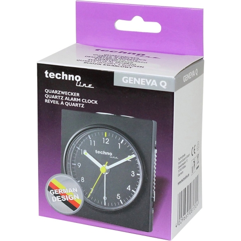 Techno Line Model Q schwarz Wekker Kwarts Zwart (mat) Alarmtijden 1