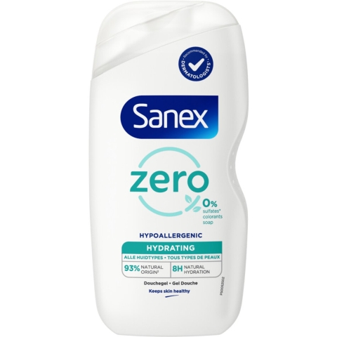 3x Sanex Douchegel Zero% Hydrating 400 ml