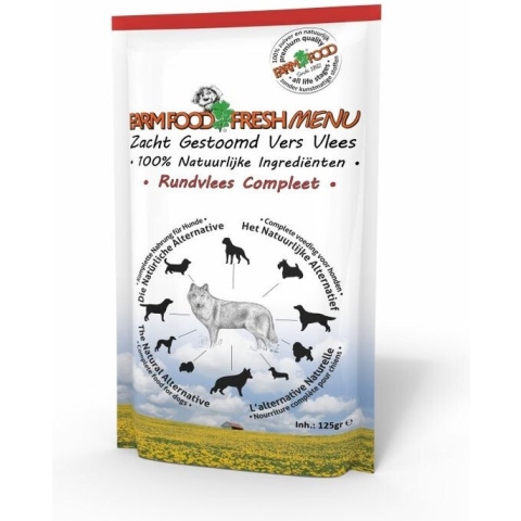 Farm Food Fresh Menu - Rundvlees - Hondenvoer - 16 x 125 g