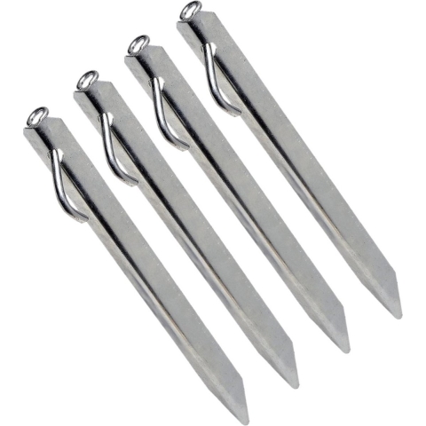 8x stuks grondpennen/tentharingen metaal met oog 38 cm -