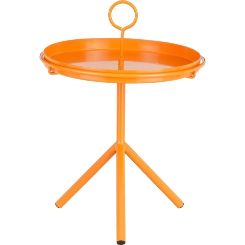 Mica Decorations Aston Bijzettafel met Afneembaar Dienblad - H42 xØ31 cm - Metaal - Oranje
