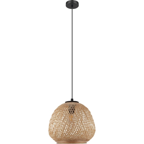 EGLO Dembleby Hanglamp - E27 -Ø 32 cm - Zwart/Hout