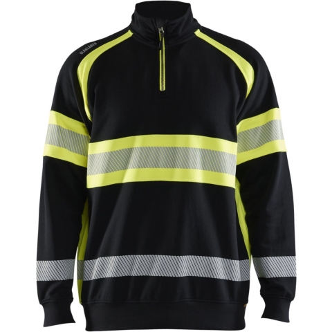 Blåkläder High-Vis Sweater 35531158 | Zwart/High-Vis Geel | Maat S - 7330509830819