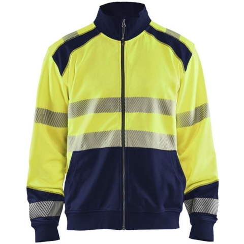 Blåkläder Sweatshirt hele rits High-Vis 35582528 | High-Vis Geel/Marineblauw | Maat 3XL - 7330509610244