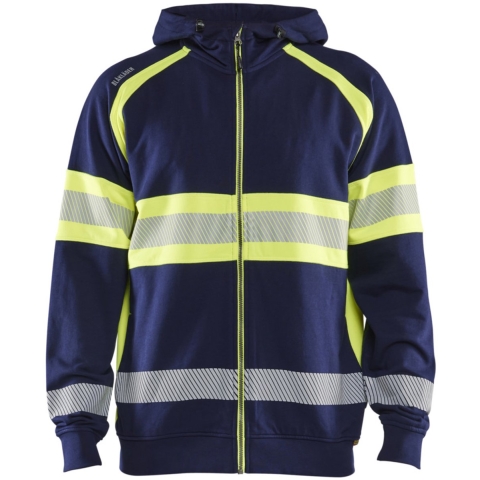 Blåkläder High-Vis Hooded Sweatshirt 35521158 | Marine/High-Vis Geel | Maat L - 7330509830956