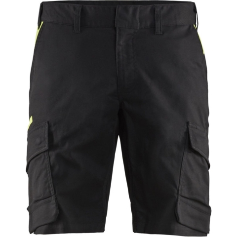 Blåkläder Industrie short met stretch 14461832 | Zwart/High Vis Geel | Maat 50 - 7330509758441