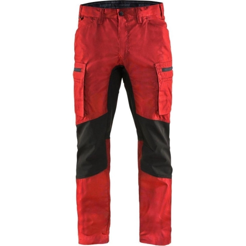 Blåkläder Service werkbroek met stretch 14591845 | Rood/Zwart | Maat 50 - 7330509498101