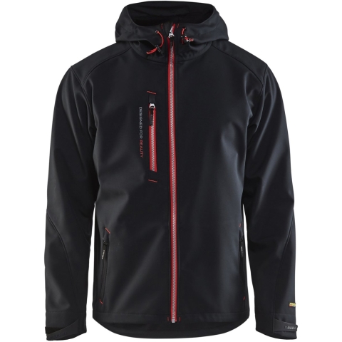 Blåkläder Softshell Jack 4949 | Zwart/Rood | Maat XS - 7330509471142