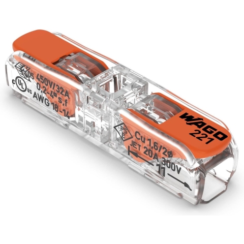 WAGO 1V Doorvoer Verbindingsklem En Hendel - 0,2 Tot 4mm²