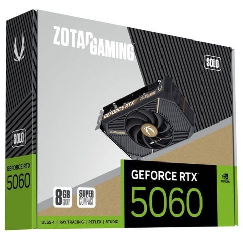 Zotac Nvidia GeForce RTX 5060 Videokaart Solo 8 GB GDDR7-RAM PCIe x8 HDMI, DisplayPort NVIDIA G-Sync , Vulkan