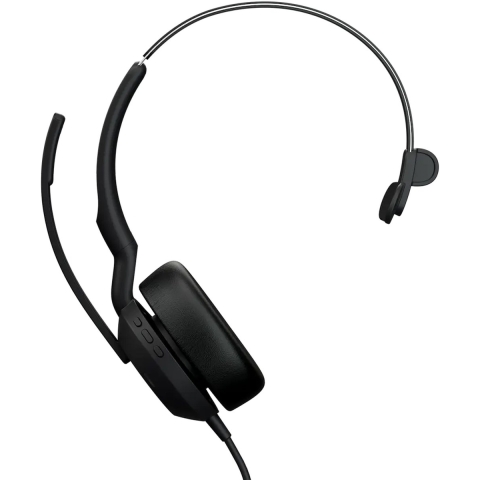 Jabra Evolve2 50 On Ear headset Telefoon Kabel, Bluetooth Mono Zwart Ruisonderdrukking (microfoon), Noise Cancelling Headset, Mono, Microfoon uitschakelbaar