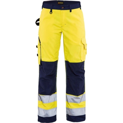 Blåkläder Dames werkbroek High-Vis zonder spijkerzakken 71551811 | High-Vis Geel/Marineblauw | Maat 44 - 7330509502068