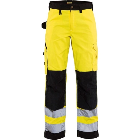 Blåkläder Dames werkbroek High-Vis zonder spijkerzakken 71551811 | High-Vis Geel/Zwart | Maat 40 - 7330509502204