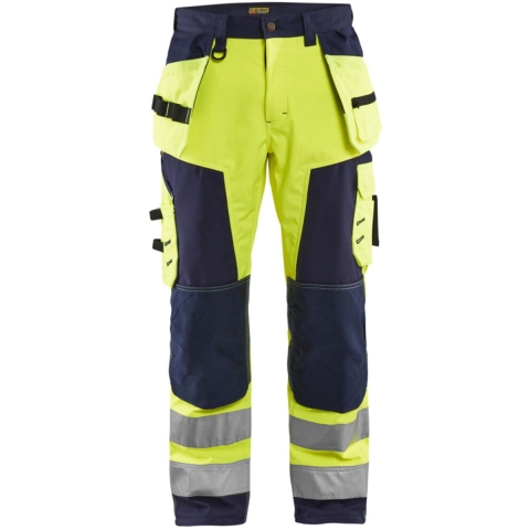 Blåkläder Werkbroek softshell High-Vis 15672517 | High Vis Geel/Marineblauw | Maat 46 - 7330509405505