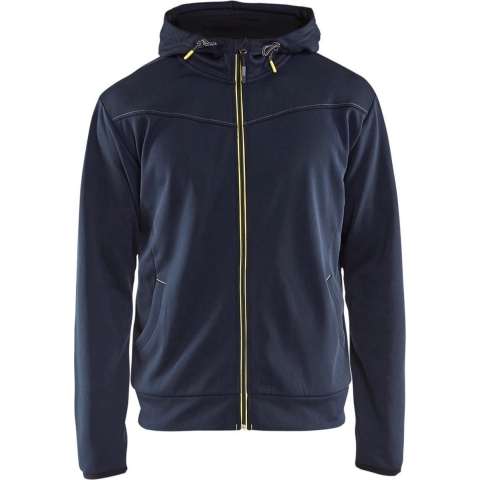 Blåkläder Hoodie met rits 33632526 | Donkerblauw/Geel | Maat XS - 7330509550168