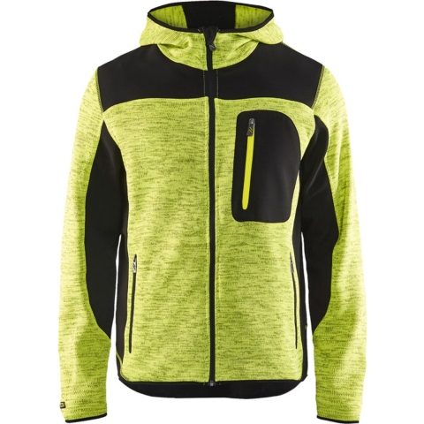 Blåkläder Gebreid vest met softshell 49302117 | High-Vis Geel/Zwart | Maat M - 7330509446249