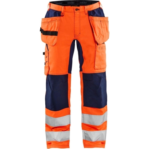 Blåkläder Werkbroek met stretch High-Vis 15521811 | High-Vis Oranje/Marineblauw | Maat 58 - 7330509663530