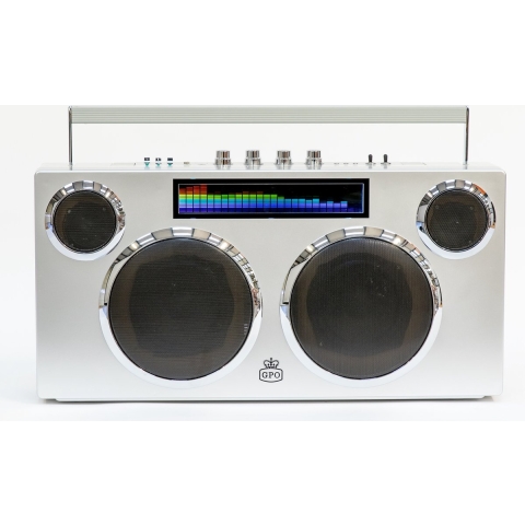 GPO MANHATTAN - Bluetooth speaker / stereo boombox Manhattan, 100 Watt, zilver